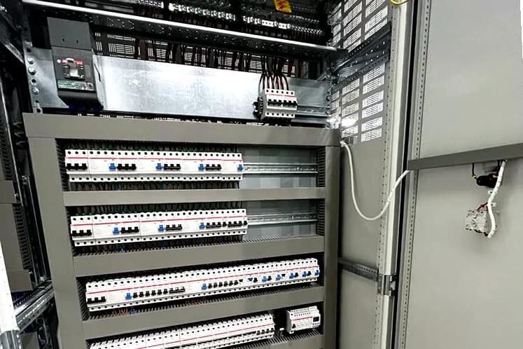 Multi-door control cabinet interior